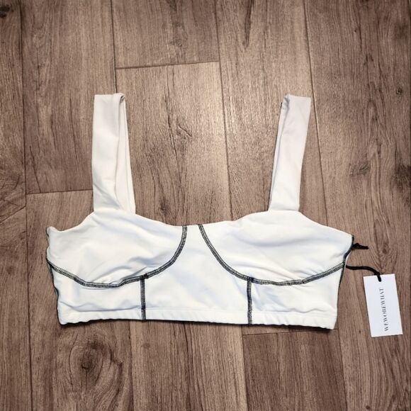 WeWoreWhat Square Neck Corset Top  SportBra White Size XL - Picture 3 of 7